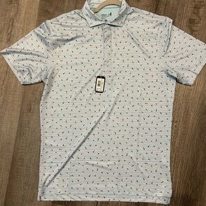 Johnnie-O Light Blue Polo with DrinkAccents